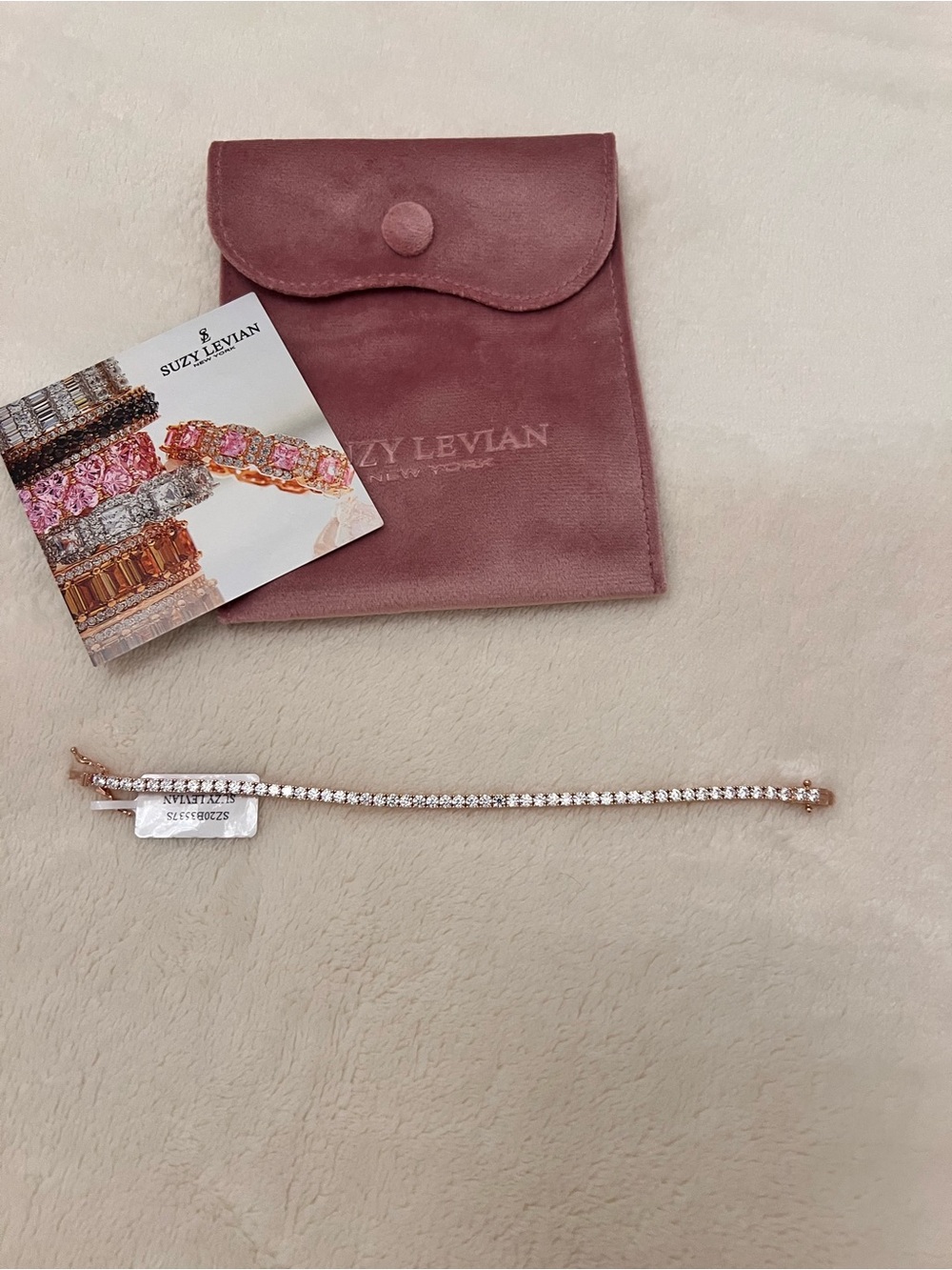 Levian Rose Gold Tone Tennis Bracelet with Clear Stones